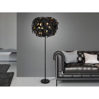 Große Stehleuchte leavy Blätter Lampenschirm Schwarz-Gold, Höhe 180cm von LÚZETE