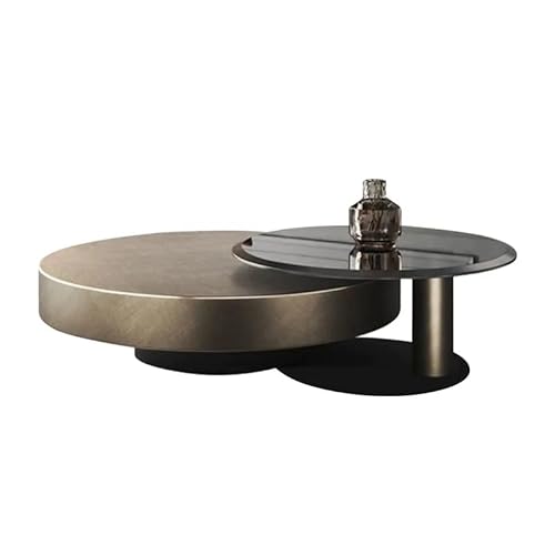 Edelstahl Größe Runde Kaffee Tisch Set Designer Minimalistischen Kleinen Haushalt Wohnzimmer Kaffee Tisch Couchtisch(90x90x32cm) von LUZZILE