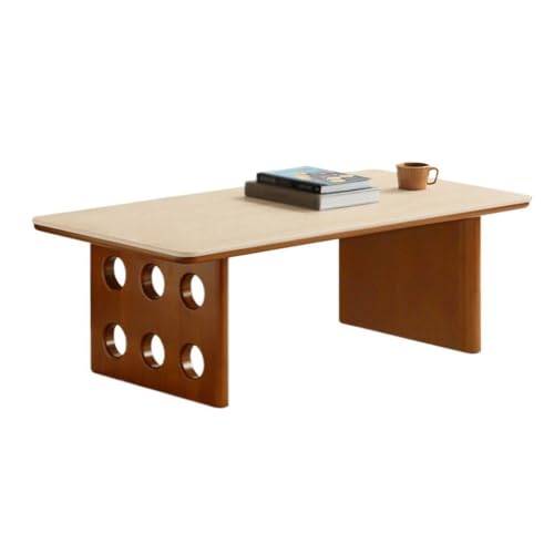 LUZZILE Couchtisch Wohnzimmer Rock Plate Teetisch Home Rechteckiger Retro-Teetisch Sofatisch Couchtisch(120cm) von LUZZILE