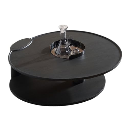 LUZZILE Einfacher runder Couchtisch aus Holz, modernes Wohnzimmer, Beistelltisch, Ecktisch, Möbel Couchtisch(114.5cm) von LUZZILE