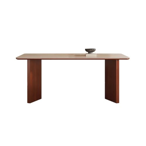 LUZZILE Esstisch Aus Steinplatte Im Mittelalterlichen Stil, Schreibtisch Massivholz Creme-Stil Esstisch von LUZZILE