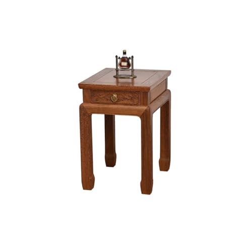 LUZZILE Kleiner Beistelltisch aus Holz im chinesischen Stil, Ecktisch für Wohnzimmer, kleiner quadratischer Tisch, einfacher Beistelltisch C für Sofa LUZZILE Kleiner Beistelltisch aus Holz im chinesischen Stil, Ecktisch für Wohnzimmer, kleiner quadratischer Tisch, einfacher Beistelltisch C für Sofa von LUZZILE