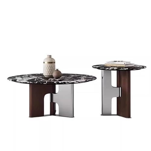 LUZZILE Marmor Couchtisch Wohnzimmer Home Modern Kleine Haushalts Runde Set Couchtisch von LUZZILE