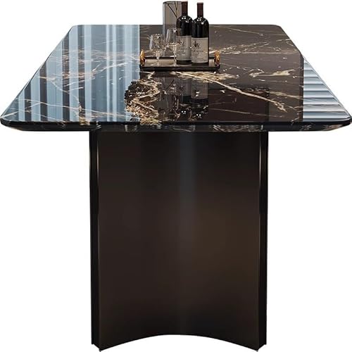 LUZZILE Marmor esstisch und stühle Kombination Moderne einfache Essen rechteckigen Tisch Haushalt Couchtisch(140CM) von LUZZILE