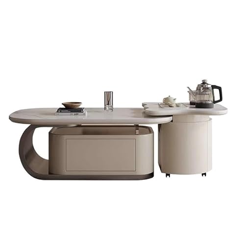LUZZILE Rock Slab Couchtisch Wohnzimmer Home Kleines Haus Premium-Feeling mit Wasserkocher Teezubereitung All-in-One Couchtisch von LUZZILE