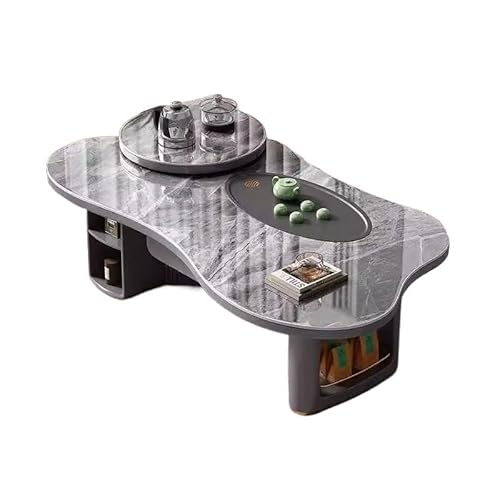 LUZZILE Rock Slab Kung Fu Teetisch Moderner einfacher Wohnzimmer Home Cloud Büro Bubble Tea in einem Couchtisch(B) von LUZZILE