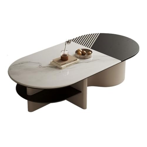 LUZZILE Schlafzimmertisch Couchtisch Modern Wohnzimmer Home Kleine Wohnung Ovaler Teetisch Couchtisch von LUZZILE