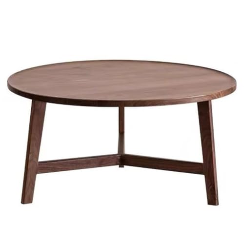 Runder Couchtisch aus massivem Holz, moderner, Leichter, luxuriöser Kleiner Teetisch for Wohnungen, nordischer Wohnzimmer-Beistelltisch Couchtisch(80cm) von LUZZILE