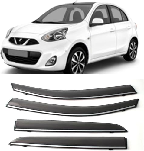 LUlude Auto-Windabweiser für Nissan März 2010-2020, halten Ihr Auto bei Regen belüftet, reduzieren Windturbulenzen, verbessern das Fahren von LUlude