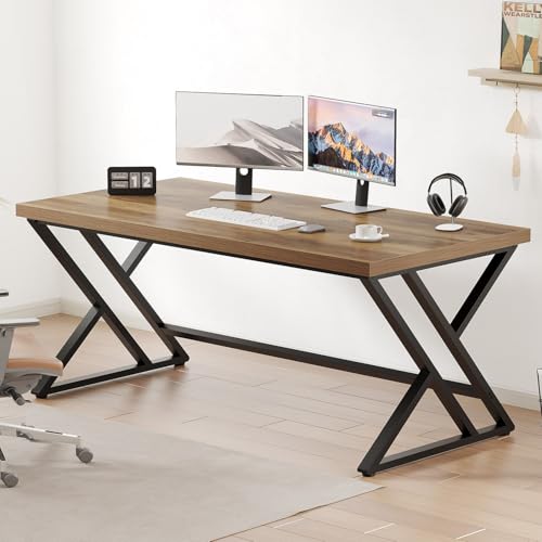 LVB-Langarbeitsplatz für Computer, Großes industrielles Bürotisch für zu Hause, Großer Schreibtisch aus Metall und Holz zum Schreiben und Lernen für das Schlafzimmer, Moderner, einfacher Arbeitsplatz LVB-Langarbeitsplatz für Computer, Großes industrielles Bürotisch für zu Hause, Großer Schreibtisch aus Metall und Holz zum Schreiben und Lernen für das Schlafzimmer, Moderner, einfacher Arbeitsplatz von LVB