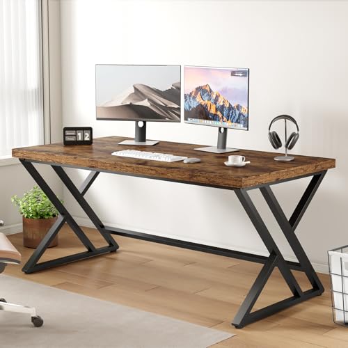 LVB Moderner Computertisch Industrieller Heimbüro-Schreibtisch mit Stauraum, Metall-Holz, Schreibtisch Arbeitszimmer Computertisch für Schlafzimmer einfacher Gaming-Schreibtisch Rustikales Braun LVB Moderner Computertisch Industrieller Heimbüro-Schreibtisch mit Stauraum, Metall-Holz, Schreibtisch Arbeitszimmer Computertisch für Schlafzimmer einfacher Gaming-Schreibtisch Rustikales Braun von LVB