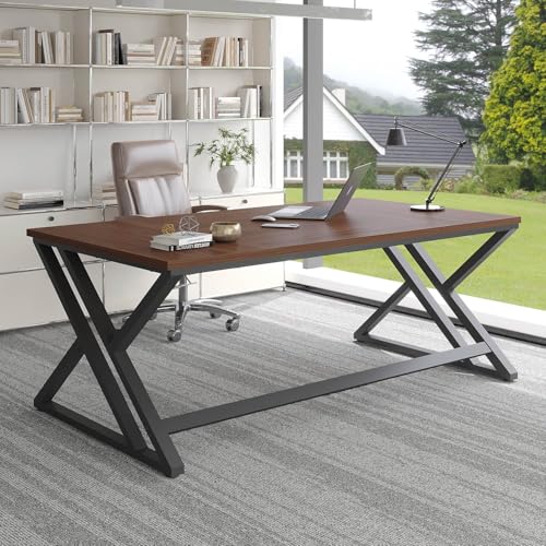 LVB Schreibtisch Großer Computertisch Bürotisch Schreibtisch für Home Office Büro und Arbeitszimmer Gaming PC Tisch aus Holz Metall Büromöbel Industrie Design Dunkelgrau 180 x 80 x 75cm von LVB