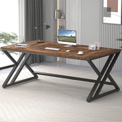 LVB Schreibtisch Großer Computertisch für Home Office Schreibtisch Holz Metall, Bürotisch Holztisch für Büro und Arbeitszimmer Gaming PC Tisch Officetisch für Home Industrie Vintagebraun-schwarz 180cm LVB Schreibtisch Großer Computertisch für Home Office Schreibtisch Holz Metall, Bürotisch Holztisch für Büro und Arbeitszimmer Gaming PC Tisch Officetisch für Home Industrie Vintagebraun-schwarz 180cm von LVB