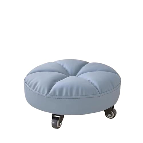 LVCHAO Rollhocker, Stabile Sofa-Fußstütze Mit Rädern, Rollsitz, Kurzer Hocker, Mini-Hocker for Garage, Salon, Fitness, Friseurladen, Küche Für das Homeoffice(Light Blue) von LVCHAO
