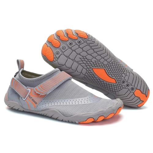 Strandschuhe Für Männer Und Frauen, Schuhe Für Fluss Hoch, Schuhe Für Outdoor-Sport, Radfahren, Waten, Barfußschuhe Für Den Outdoor(A021 Grey,47) von LVCHAO