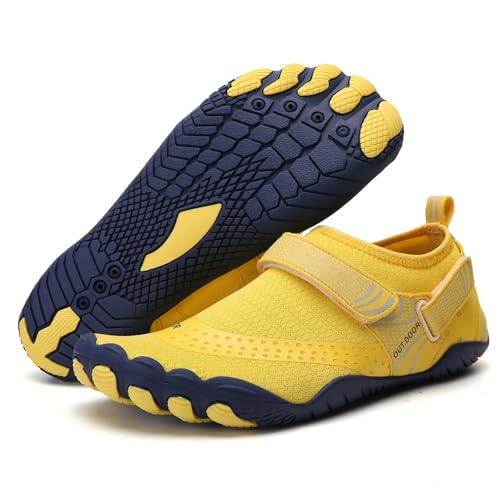 Strandschuhe Für Männer Und Frauen, Schuhe Für Fluss Hoch, Schuhe Für Outdoor-Sport, Radfahren, Waten, Barfußschuhe Für Den Outdoor(A021 Yellow,40) von LVCHAO