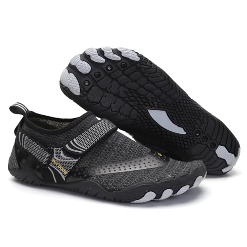 Strandschuhe Für Männer Und Frauen, Schuhe Für Fluss Nach Oben, Schuhe Für Outdoor-Sport, Radfahren, Waten, Barfußschuhe Für Den Außenbereich (A021 Black,46) von LVCHAO