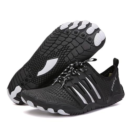 Strandschuhe Für Männer Und Frauen, Schuhe Für Fluss Nach Oben, Schuhe Für Outdoor-Sport, Radfahren, Waten, Barfußschuhe Für Den Außenbereich (A092 Black,44) von LVCHAO