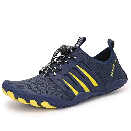 Strandschuhe Für Männer Und Frauen, Schuhe Für Fluss Nach Oben, Schuhe Für Outdoor-Sport, Radfahren, Waten, Barfußschuhe Für Den Outdoor(A092 Dark Blue,45) von LVCHAO