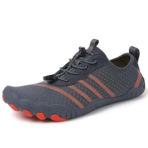 Tauchschuhe Strandschuhe Schwimmschuhe Watschuhe im Freien Flussschuhe Rutschfest Schnittfest Verschleißfest Für Den Außenbereich (Gray Orange,42) von LVCHAO