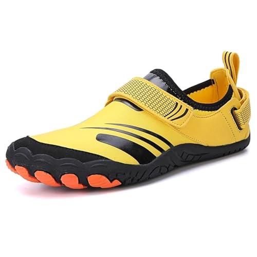 Wasserschuhe Qiuck-Dry Herren Damen Outdoor Strand Schwimmen Waten Atmungsaktive Fünf-Zehen-Hausschuhe Für Den Außenbereich (Yellow,43) von LVCHAO