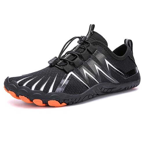Wasserschuhe Qiuck-Dry Herren Damen Outdoor Strand Schwimmen Waten Atmungsaktive Fünf-Zehen-Hausschuhe Für Outdoor(Black3,38) von LVCHAO