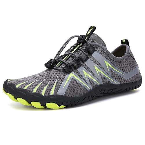 Wasserschuhe Qiuck-Dry Herren Damen Outdoor Strand Schwimmen Waten Atmungsaktive Fünf-Zehen-Hausschuhe Für Outdoor(Grey2,38) von LVCHAO
