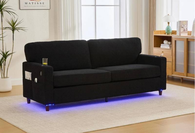 LVHOM 2-Sitzer Loungesofa, Komfort mit Smart-Features – Premium Relaxlandschaft, USB/Type C-Ladestation, Dimmbare LED-Beleuchtung, Doppelte Getränkehalter, Seitentaschen, dicker hochverdichteter Komfortschaum, Holzbeine, verbundrahmen aus Massivholz/Metall für maximale Tragkraft (200 kg), bequem & praktisch in moderner Sesselform., für Wohnzimmer, Schlafzimmer, Büro, Homeoffices, Gästebereichen LVHOM 2-Sitzer Loungesofa, Komfort mit Smart-Features – Premium Relaxlandschaft, USB/Type C-Ladestation, Dimmbare LED-Beleuchtung, Doppelte Getränkehalter, Seitentaschen, dicker hochverdichteter Komfortschaum, Holzbeine, verbundrahmen aus Massivholz/Metall für maximale Tragkraft (200 kg), bequem & praktisch in moderner Sesselform., für Wohnzimmer, Schlafzimmer, Büro, Homeoffices, Gästebereichen von LVHOM