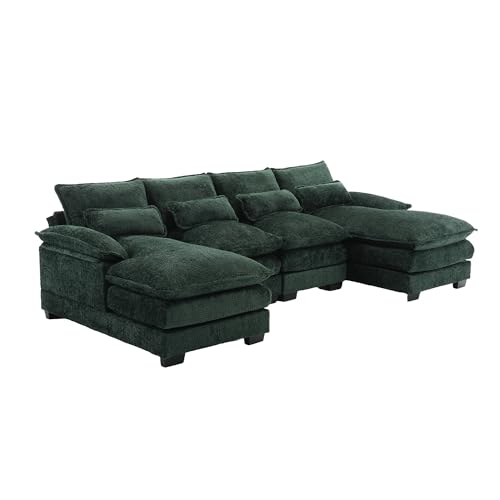 LVHOM 4 Sitzer Schlingenflor Modulares Big Sofa, Grün Modern Modular Sofa U Form mit 4 Weiche Kissen, Doppelliege Design, Geeignet für Wohnzimmer, Wohnung, Büro LVHOM 4 Sitzer Schlingenflor Modulares Big Sofa, Grün Modern Modular Sofa U Form mit 4 Weiche Kissen, Doppelliege Design, Geeignet für Wohnzimmer, Wohnung, Büro von LVHOM