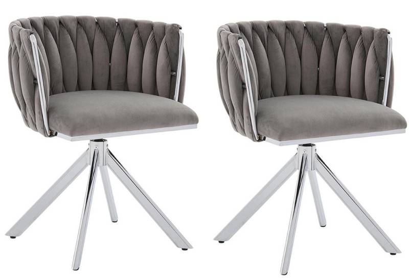 LVHOM Armlehnstuhl Set, 180° drehbar mit runden Rückenlehne, Wohnzimmerstuhl aus Samt (2er-Set, erogonomer Ringrücken, höhenverstellbare Anti-Rutsch-Gleiter, Adaptiver Rutschschutz, Max. Belastbarkeit (150 kg), Atmungsaktiver Velours, Orthopädischer Halt, 2 St), für Homeoffice/Büro/Lounge/Gaming • 4 Trendfarben, 3 Rahmenfarbe von LVHOM