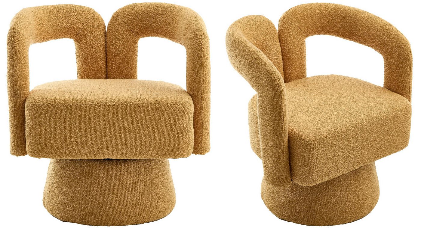 LVHOM Drehsessel M-Form 360 Grad drehbare Cuddle Barrel-Akzentstühle (runde Sessel mit breiter Polsterung, flauschiger Stoffstuhl, 1-St), für Wohnzimmer, Schlafzimmer, Büro, Wartezimmer von LVHOM