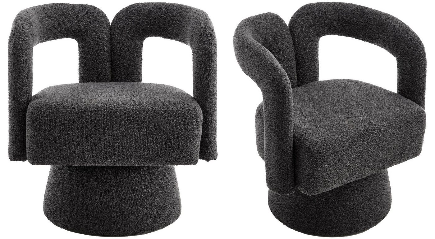 LVHOM Drehsessel M-Form 360 Grad drehbare Cuddle Barrel-Akzentstühle (runde Sessel mit breiter Polsterung, flauschiger Stoffstuhl, 2-St), für Wohnzimmer, Schlafzimmer, Büro, Wartezimmer von LVHOM