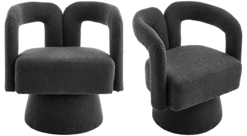 LVHOM Drehsessel M-Form 360 Grad drehbare Cuddle Barrel-Akzentstühle (runde Sessel mit breiter Polsterung, flauschiger Stoffstuhl, 2-St), für Wohnzimmer, Schlafzimmer, Büro, Wartezimmer von LVHOM