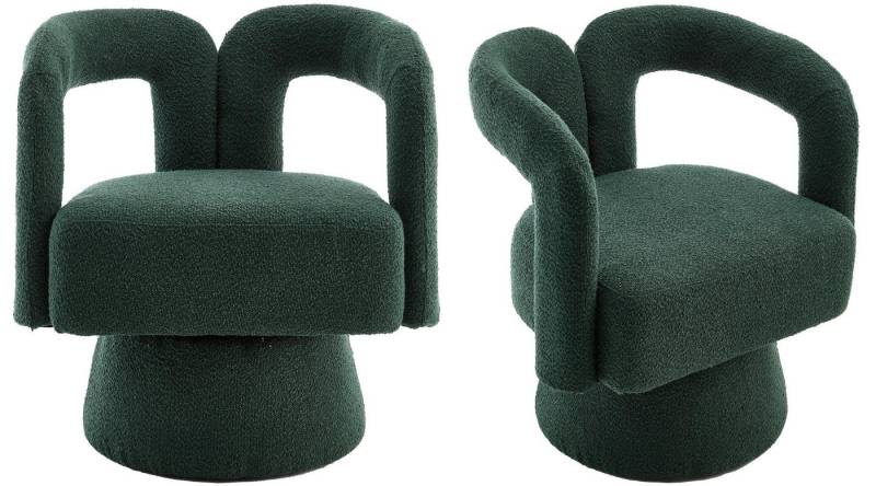 LVHOM Drehsessel M-Form 360 Grad drehbare Cuddle Barrel-Akzentstühle (runde Sessel mit breiter Polsterung, flauschiger Stoffstuhl, 2-St), für Wohnzimmer, Schlafzimmer, Büro, Wartezimmer von LVHOM