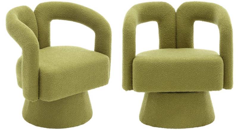 LVHOM Drehsessel M-Form 360 Grad drehbare Cuddle Barrel-Akzentstühle (runde Sessel mit breiter Polsterung, flauschiger Stoffstuhl, 2-St), für Wohnzimmer, Schlafzimmer, Büro, Wartezimmer von LVHOM