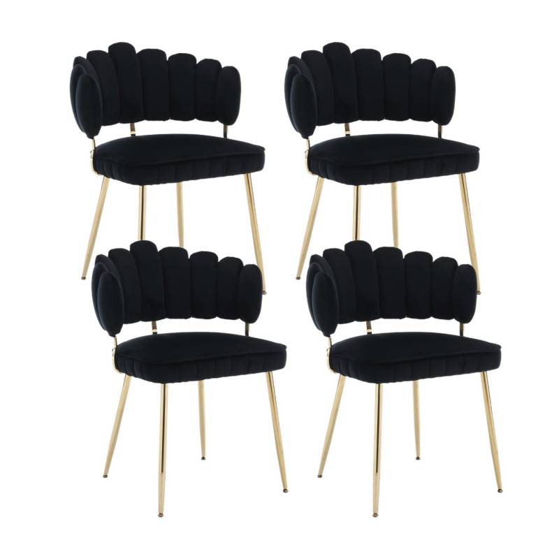 LVHOM Esszimmerstuhl Set mit goldenen Metallbeinen, Stilvoll und bequem (4 St), Samt Petal Rückenlehne Design von LVHOM