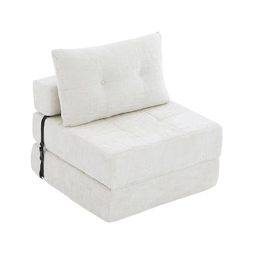 LVHOM Klappbares Sofa-Bett Einzel, 2-in-1 Schlafsofa aus Chenille Beige - Ausziehbar als Liege, Platzsparend für Gästezimmer & Wohnzimmer LVHOM Klappbares Sofa-Bett Einzel, 2-in-1 Schlafsofa aus Chenille Beige - Ausziehbar als Liege, Platzsparend für Gästezimmer & Wohnzimmer von LVHOM