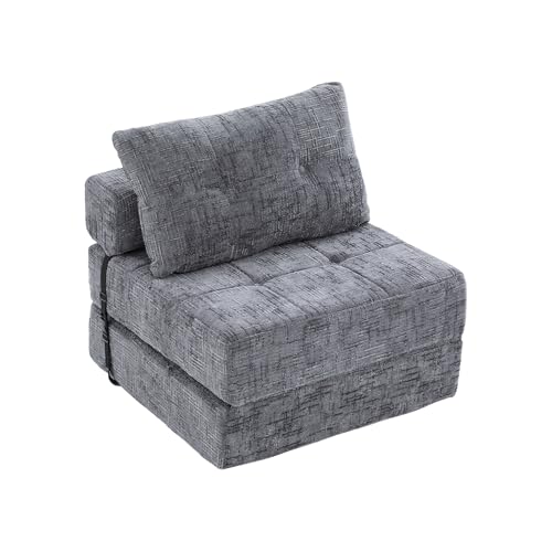 LVHOM Klappbares Sofa-Bett Einzel, 2-in-1 Schlafsofa aus Chenille Grau - Ausziehbar als Liege, Platzsparend für Gästezimmer & Wohnzimmer LVHOM Klappbares Sofa-Bett Einzel, 2-in-1 Schlafsofa aus Chenille Grau - Ausziehbar als Liege, Platzsparend für Gästezimmer & Wohnzimmer von LVHOM