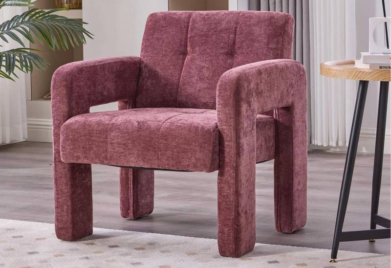 LVHOM Loungesessel Einzelner Sessel,breite Sitzfläche,dicke Polsterung,robuste Struktur (Modernes und minimalistisches Design, weicher und hautfreundlicher Chenille-Stoff, 1-St., gepolsterte Rückenlehne für bequemes, langes Sitzen, Tragkraft 230kg), für Leseecken, Büros, Arbeitszimmer, Wohnzimmer, Schlafzimmer von LVHOM
