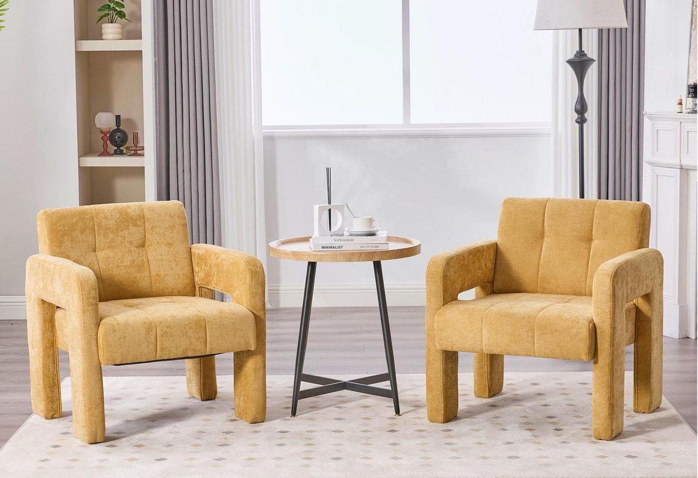 LVHOM Loungesessel Einzelner Sessel,breite Sitzfläche,dicke Polsterung,robuste Struktur (Modernes und minimalistisches Design, weicher und hautfreundlicher Chenille-Stoff, 2-St., gepolsterte Rückenlehne für bequemes, langes Sitzen, Tragkraft 230kg), für Leseecken, Büros, Arbeitszimmer, Wohnzimmer, Schlafzimmer von LVHOM