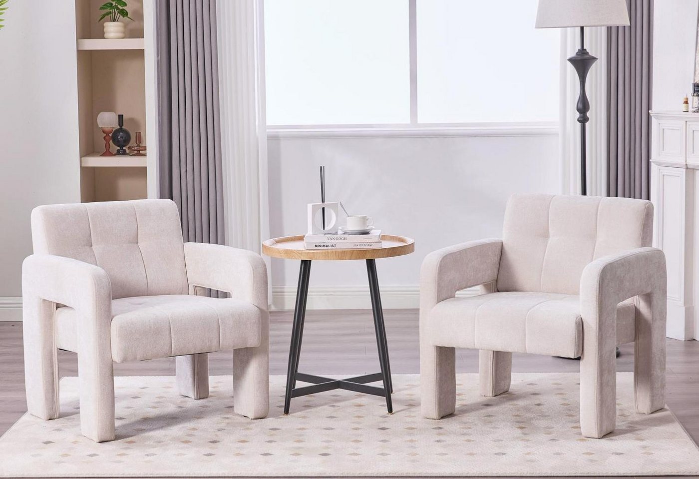 LVHOM Loungesessel Einzelner Sessel,breite Sitzfläche,dicke Polsterung,robuste Struktur (Modernes und minimalistisches Design, weicher und hautfreundlicher Chenille-Stoff, 2-St., gepolsterte Rückenlehne für bequemes, langes Sitzen, Tragkraft 230kg), für Leseecken, Büros, Arbeitszimmer, Wohnzimmer, Schlafzimmer von LVHOM