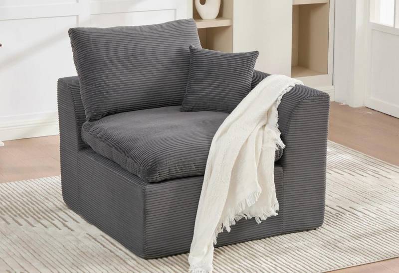 LVHOM Loungesofa modulares Sofa, gepolsterte Armlehnen,ein Rückenkissen und Zierkissen, Cordstoff, abnehmbarer Sofabezug, rutschfest, zwei Teile lassen sich zu einem Zweisitzer kombinieren 1 Teile, perfekt für Wohnzimmer/Schlafzimmer/Jugendzimmer/Gästezimmer/Apartment LVHOM Loungesofa modulares Sofa, gepolsterte Armlehnen,ein Rückenkissen und Zierkissen, Cordstoff, abnehmbarer Sofabezug, rutschfest, zwei Teile lassen sich zu einem Zweisitzer kombinieren 1 Teile, perfekt für Wohnzimmer/Schlafzimmer/Jugendzimmer/Gästezimmer/Apartment von LVHOM