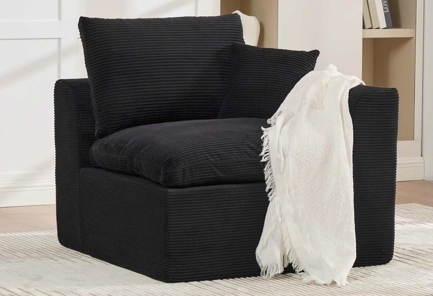 LVHOM Loungesofa modulares Sofa, gepolsterte Armlehnen,ein Rückenkissen und Zierkissen, Cordstoff, abnehmbarer Sofabezug, rutschfest, zwei Teile lassen sich zu einem Zweisitzer kombinieren 1 Teile, perfekt für Wohnzimmer/Schlafzimmer/Jugendzimmer/Gästezimmer/Apartment LVHOM Loungesofa modulares Sofa, gepolsterte Armlehnen,ein Rückenkissen und Zierkissen, Cordstoff, abnehmbarer Sofabezug, rutschfest, zwei Teile lassen sich zu einem Zweisitzer kombinieren 1 Teile, perfekt für Wohnzimmer/Schlafzimmer/Jugendzimmer/Gästezimmer/Apartment von LVHOM