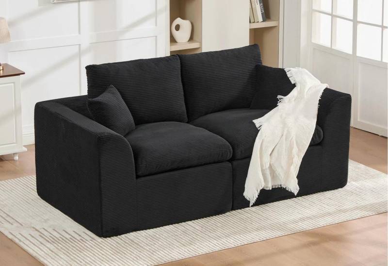 LVHOM Loungesofa modulares Sofa, gepolsterte Armlehnen,ein Rückenkissen und Zierkissen, Cordstoff, abnehmbarer Sofabezug, rutschfest, zwei Teile lassen sich zu einem Zweisitzer kombinieren 2 Teile, perfekt für Wohnzimmer/Schlafzimmer/Jugendzimmer/Gästezimmer/Apartment LVHOM Loungesofa modulares Sofa, gepolsterte Armlehnen,ein Rückenkissen und Zierkissen, Cordstoff, abnehmbarer Sofabezug, rutschfest, zwei Teile lassen sich zu einem Zweisitzer kombinieren 2 Teile, perfekt für Wohnzimmer/Schlafzimmer/Jugendzimmer/Gästezimmer/Apartment von LVHOM