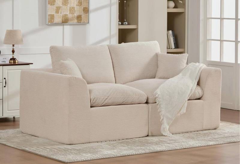 LVHOM Loungesofa modulares Sofa, gepolsterte Armlehnen,ein Rückenkissen und Zierkissen, Cordstoff, abnehmbarer Sofabezug, rutschfest, zwei Teile lassen sich zu einem Zweisitzer kombinieren 2 Teile, perfekt für Wohnzimmer/Schlafzimmer/Jugendzimmer/Gästezimmer/Apartment LVHOM Loungesofa modulares Sofa, gepolsterte Armlehnen,ein Rückenkissen und Zierkissen, Cordstoff, abnehmbarer Sofabezug, rutschfest, zwei Teile lassen sich zu einem Zweisitzer kombinieren 2 Teile, perfekt für Wohnzimmer/Schlafzimmer/Jugendzimmer/Gästezimmer/Apartment von LVHOM