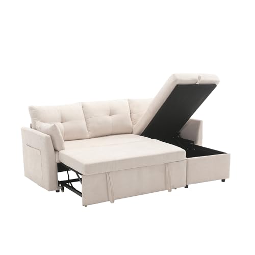 LVHOM Modulares L-Form Sofa mit Schlaffunktion, XXL 3-Sitzer mit großem Stauraum - Bequemer Polyester in Beige für Wohnzimmer & Gästezimmer LVHOM Modulares L-Form Sofa mit Schlaffunktion, XXL 3-Sitzer mit großem Stauraum - Bequemer Polyester in Beige für Wohnzimmer & Gästezimmer von LVHOM