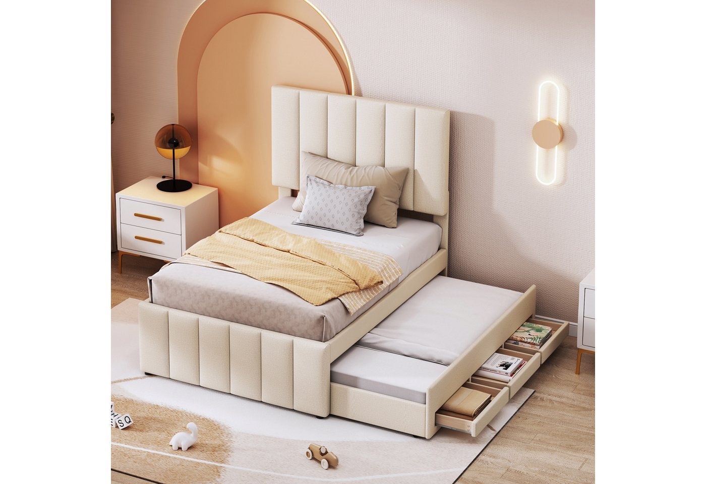 LVHOM Polsterbett 90x200cm mit Ausziehbett/Stauraum LVHOM Polsterbett 90x200cm mit Ausziehbett/Stauraum von LVHOM