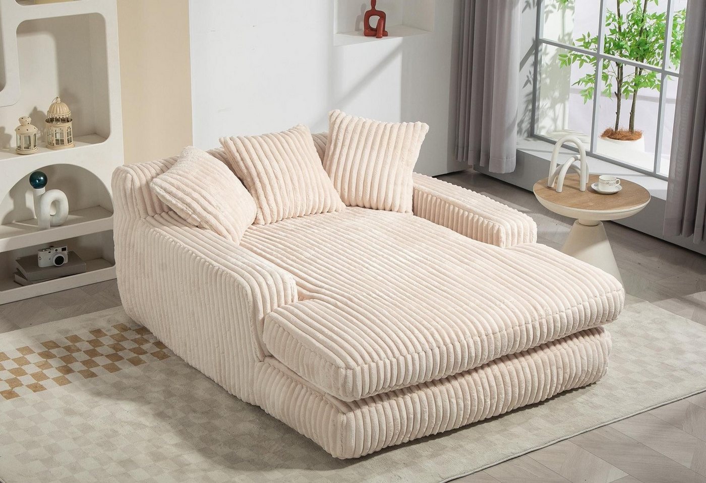 LVHOM Polsterliege 155x125x63cm Schlafsofa mit 3 extra Kissen, Bequem, Relax, Modern (Luxuriöses Bodensofa aus weichem Kurzflor-Cord für ergonomische Unterstützung. Keine Montage erforderlich, ideal als Gästebett oder für Entspannung im Wohnzimmer, Büro. Belastbar bis 150kg, Kein Holzrahmen, Kompakt geliefert, auspacken & platzieren), Hochdichter Bruchschaum, Ottomane für ultimative Bequemlichkeit LVHOM Polsterliege 155x125x63cm Schlafsofa mit 3 extra Kissen, Bequem, Relax, Modern (Luxuriöses Bodensofa aus weichem Kurzflor-Cord für ergonomische Unterstützung. Keine Montage erforderlich, ideal als Gästebett oder für Entspannung im Wohnzimmer, Büro. Belastbar bis 150kg, Kein Holzrahmen, Kompakt geliefert, auspacken & platzieren), Hochdichter Bruchschaum, Ottomane für ultimative Bequemlichkeit von LVHOM
