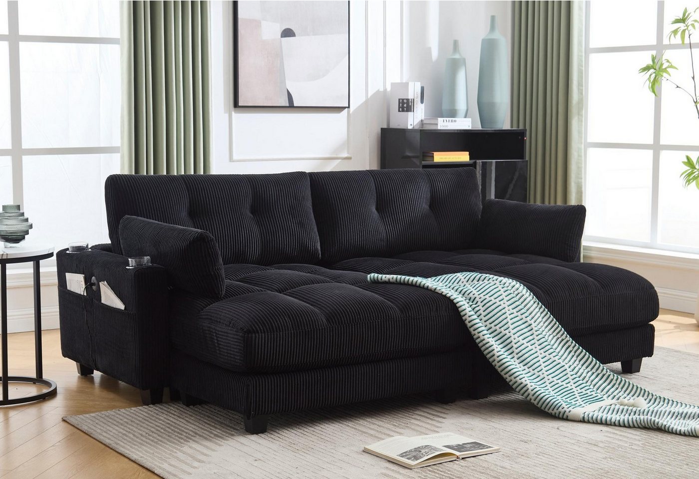LVHOM Polsterliege Ottomane/Loungesofa/Polsterbett/Daybett/Gästebetten/Schlafsofa (USB/Typ C-Ladeanschlüssen, Seitentaschen, Getränkehalter, modularer Flexibilität Palmen Sessel, links & rechts tauschbare Armlehnen, Schlaffunktion, Nachhaltig & Platzsparend, 2-St., Multifunktional für Kleinwohnung, Homeoffice und Gästeübernachtung), Perfekt für Wohnzimmer, Schlafzimmer, Jugendzimmer, Gästezimmer LVHOM Polsterliege Ottomane/Loungesofa/Polsterbett/Daybett/Gästebetten/Schlafsofa (USB/Typ C-Ladeanschlüssen, Seitentaschen, Getränkehalter, modularer Flexibilität Palmen Sessel, links & rechts tauschbare Armlehnen, Schlaffunktion, Nachhaltig & Platzsparend, 2-St., Multifunktional für Kleinwohnung, Homeoffice und Gästeübernachtung), Perfekt für Wohnzimmer, Schlafzimmer, Jugendzimmer, Gästezimmer von LVHOM