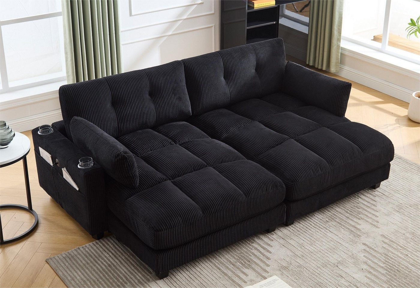 LVHOM Polsterliege Ottomane/Loungesofa/Polsterbett/Daybett/Gästebetten/Schlafsofa (USB/Typ C-Ladeanschlüssen, Seitentaschen, Getränkehalter, modularer Flexibilität Palmen Sessel, links & rechts tauschbare Armlehnen, Schlaffunktion, Nachhaltig & Platzsparend, 1-St., Multifunktional für Kleinwohnung, Homeoffice und Gästeübernachtung), Perfekt für Wohnzimmer, Schlafzimmer, Jugendzimmer, Gästezimmer LVHOM Polsterliege Ottomane/Loungesofa/Polsterbett/Daybett/Gästebetten/Schlafsofa (USB/Typ C-Ladeanschlüssen, Seitentaschen, Getränkehalter, modularer Flexibilität Palmen Sessel, links & rechts tauschbare Armlehnen, Schlaffunktion, Nachhaltig & Platzsparend, 1-St., Multifunktional für Kleinwohnung, Homeoffice und Gästeübernachtung), Perfekt für Wohnzimmer, Schlafzimmer, Jugendzimmer, Gästezimmer von LVHOM